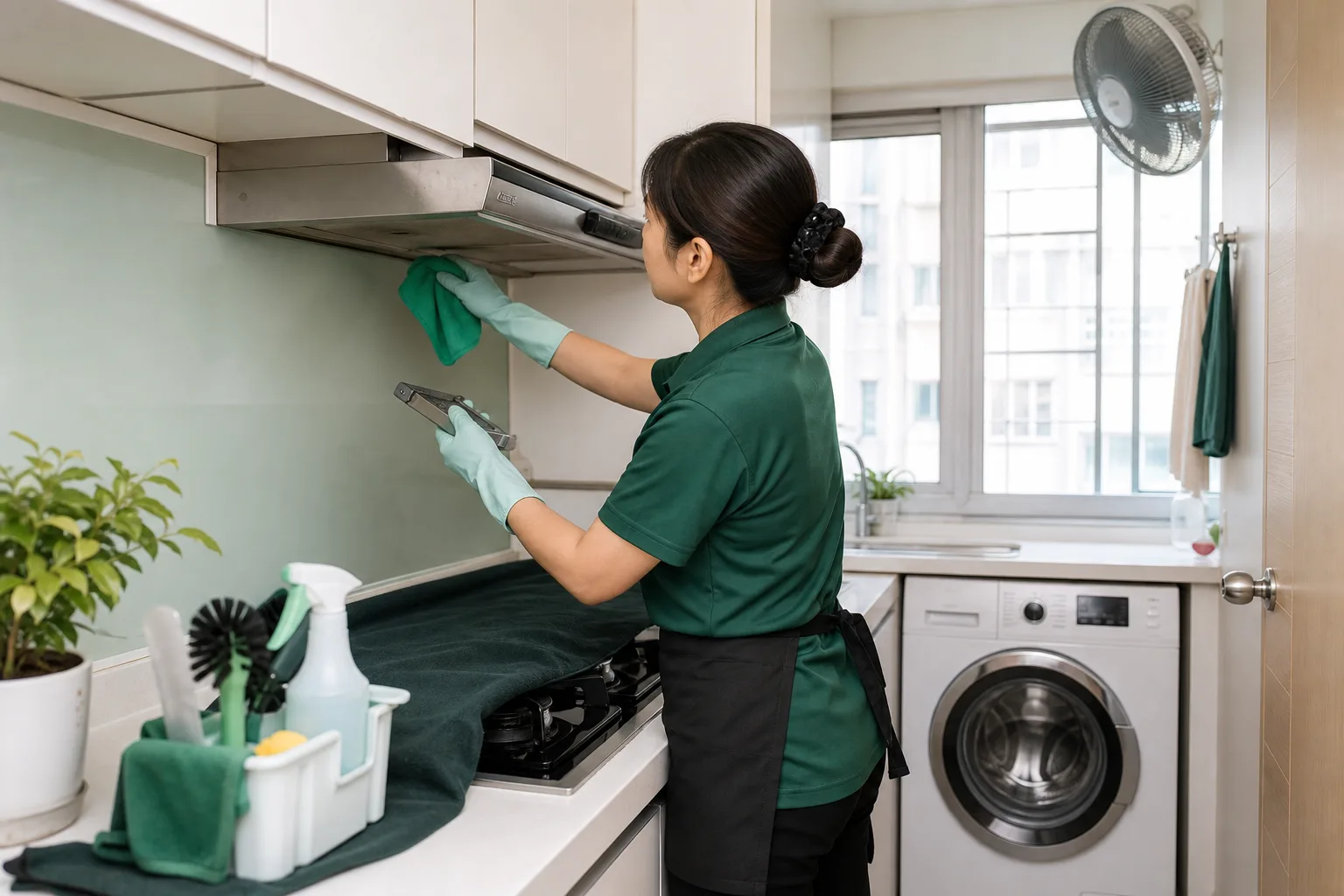 Illustration of residential cleaning services in Hong Kong