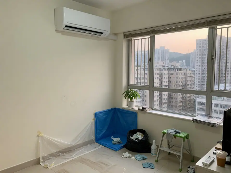 完工後機身已裝回，現場清場中（真實施工相）